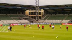 Trénink české reprezentace na Viborg Stadium před utkáním s Ukrajinou