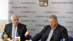 Prezident republiky Václav Klaus na tiskové konferenci v Plzni