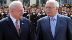 Prezidenti Česka a Slovenska Václav Klaus a Ivan Gašparovič