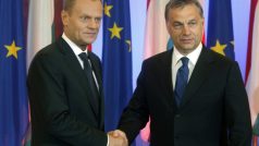 Donald Tusk a Viktor Orbán Polsko předsednictví
