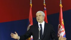 Srbský prezident Boris Tadič oznamuje zadržení Gorana Hadžiče