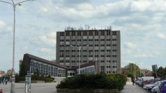 Kladno - náměstí Sítná - budova KOKOS - Fakulta biomedicínského inženýrství ČVUT