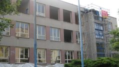 Na 22.Základní škole v Plzni probíhají stavební práce