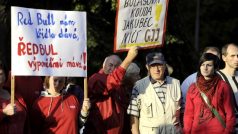 Na demonstraci  proti ředitelce litoměřického gymnázia  Evě Bulasové se sešlo  několik stovek lidí