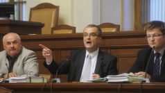 Ministr financí Miroslav Kalousek před sněmovním rozpočtovým výborem