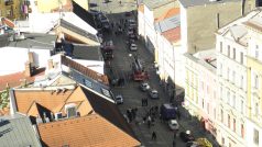 V centru Olomouce spadla část domu
