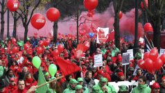 Belgické odbory protestovaly v centru Bruselu proti úsporným opatřením