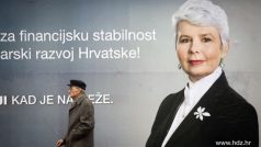 Premiérka Jadranka Kosorová na předvolebním bilboardu