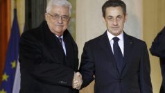 Francouzský prezident Nicolas Sarkozy a prezident palestinské samosprávy Mahmúd Abbás