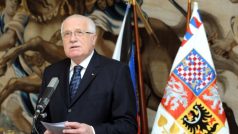 Prezident Václav Klaus při projevu ke spoluobčanům