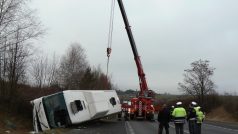 Nehoda autobusu u Kutrovic na Slánsku