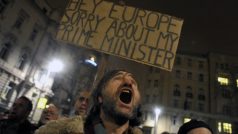 Protesty maďarské opozice v Budapešti