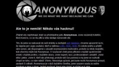 Takto vypadal web Intergramu po napadení hackery ze skupiny Anonymous