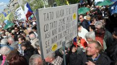 Protivládní demonstrace, kterou pořádají odbory a dvě desítky organizací a iniciativ v Praze