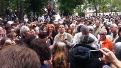 Aktivisté v opozičním táboře v centru Moskvy