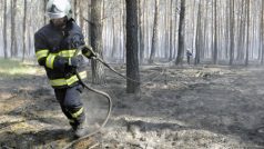 Hasiči dohašují lesní požár u Bzence