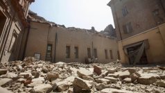 Mirandola u Modeny po zemětřesení