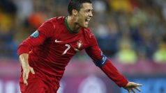 Portugal&#039;s Cristiano Ronaldo celebrates his second goal during the Euro 2012 soccer championship Group B match between Portugal and the Netherlands in Kharkiv, Ukraine, Sunday, June 17, 2012.