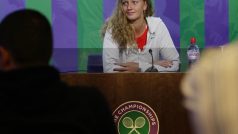 Petra Kvitová na tiskové konferenci před startem Wimbledonu