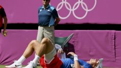 Tomáš Berdych v utkání 1. kola olympijského turnaje