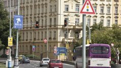 Semafor u Nuselského mostu v Praze