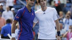 Serbia&#039;s Novak Djokovic, left, and Britain&#039;s Andy Murray pose for a photo before the championship match at the 2012 US Open tennis tournament, Monday, Sept. 10, 2012, in New York. (AP Photo/Darron Cummings)