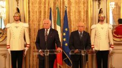 Václav Klaus se setkal s italským protějškem Giorgiem Napolitanem