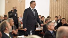 Premiér a předseda ODS Petr Nečas na jednom z regionálních sněmů