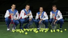 Lukáš Rosol, Tomáš Berdych, Radek Štěpánek a Ivo Minář, finalisté Davis Cupu