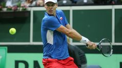 Tomáš Berdych ve finále Davis Cupu, jeho soupeřem byl Nicolás Almagro