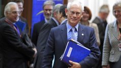 Prezident EU Herman Van Rompuy na summitu v Bruselu.