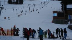 Pec pod Sněžkou, vlek Javor, lyžaři, lyžování