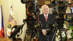 Václav Klaus před svým posledním novoročním projevem ve funkci prezidenta
