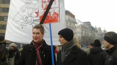 Demonstrace proti komunistům na Václavském náměstí v Praze