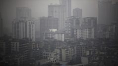 Smog v čínském městě Chongqing