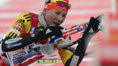 Mistrovství světa v biatlonu, 9. února, Nové Město na Moravě, sprint žen na 7,5 kilometru. Na snímku je Anastasia Kuzminová ze Slovensnka.