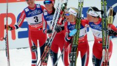 Norky ovládly skiatlon na MS: zleva Kristina Steiraová, Heidi Wengová, Therese Johaugová a Marit Björgenová