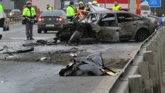Hromadná nehoda uzavřela dálnici D1 u Beranova směrem na Prahu