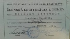 Spis z archivu Kanceláře prezidenta republiky. Abstinent Gottwald.