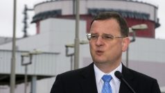 Premiér Petr Nečas při návštěvě jaderné elektrárny Temelín podpořil stavbu dalších dvou bloků