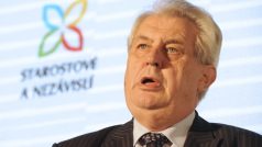 Prezident Miloš Zeman se v Průhonicích zúčastnil celorepublikového sněmu hnutí Starostové a nezávislí