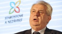 Prezident Miloš Zeman se zúčastnil sjezdu hnutí Starostové a nezávislí