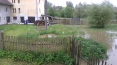 Povodně, červen 2013. Zatopená obec Hořepník na Pelhřimovsku