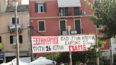 Stávka na řeckém ostrově Korfu