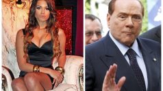 Marocká dívka Karima Al Maroughová a italský expremiér Silvio Berlusconi