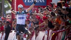 Zdeněk Štybar ze stáje Omega Pharma-QuickStep slaví na Vueltě vítězství v 7. etapě
