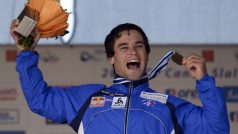 Mistrovství světa ve vodním slalomu 14. září v Praze, finále K1, muži. Vavřinec Hradilek z ČR se zlatou medailí