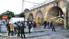 Akce na podporu Negrelliho viaduktu v pražském Karlíně