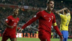 Cristiano Ronaldo vstřelil v barážové odvetě Švédsku hattrick a zajistil tak Portugalsku postup na světový šampionát