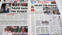 Uprchlý Čech Radovan Krejčíř ovládl titulní stránky velké části jihoafrických deníků
